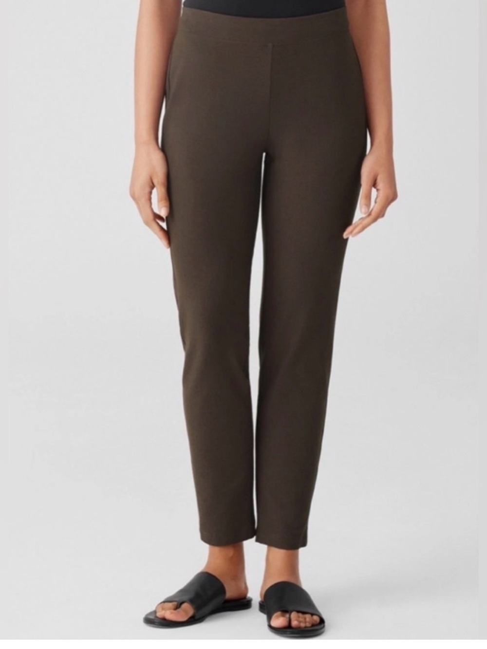 EILEEN FISHER Women’s Crepe Slim Ankle Pants in Coco Size Small NWT